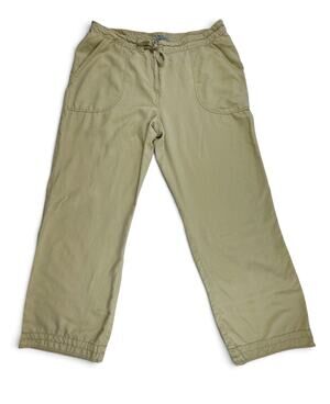 Co & Eddy Pants Women's Silk Wide Leg Drawstring Boho Minimalist Beige Women’s L